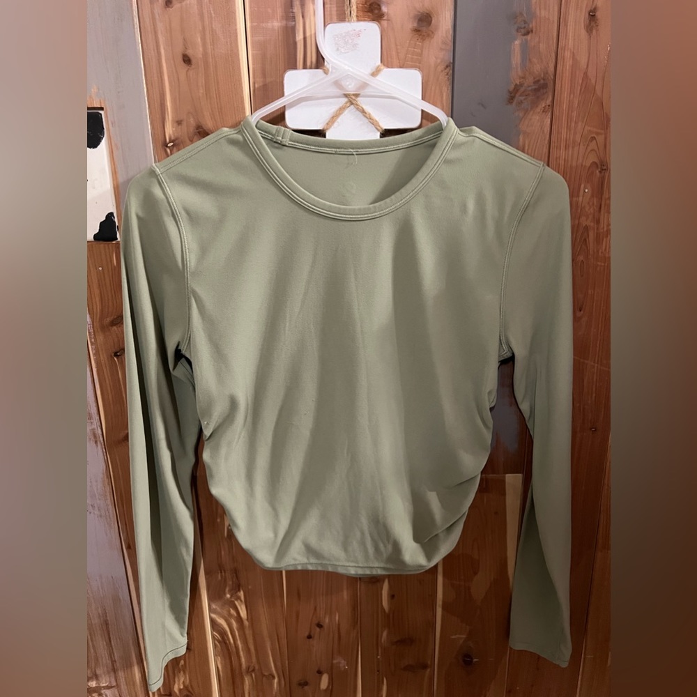 Green Lululemon long sleeve cinched side